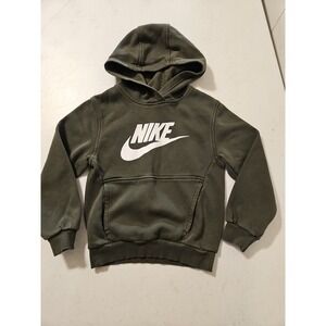 Nike Hoodie Youth Small  Green Pullover Sweatshirt Logo Swish Ex.Condition (1235